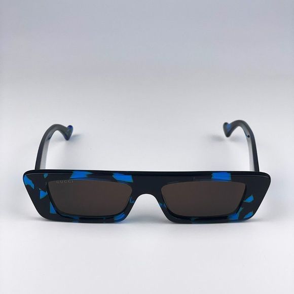 🔥Gucci GG1331S 004 Sunglasses Black Turquoise Havana Dark Brown Rectangl Unisex - Picture 7 of 12